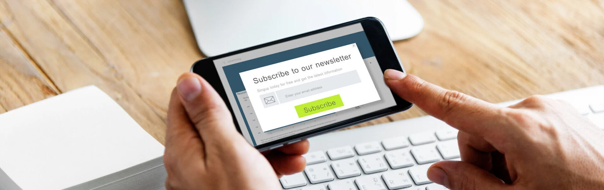 Subscribe Newsletter Advertising Register Member Concept 2