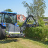 Maaiarm Scorpion 330 S met heggenmulcher Greentec op New Holland tractor - armmaaier voor achter of frontmontage - mulcher - mulchdek - mulchingkit